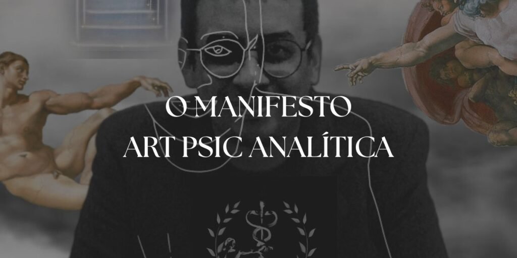 Imagem de destaque com o texto o manifesto art psic analítico, ao fundo imagem de kaleo com duas artes ao fundo