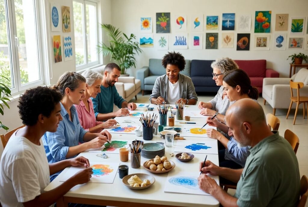 Representação de uma oficina de arte